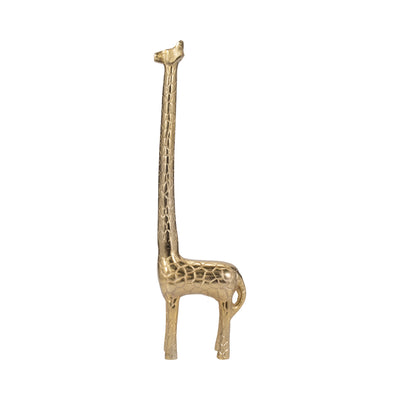 Metal, 21 Long Neck Giraffe, Gold