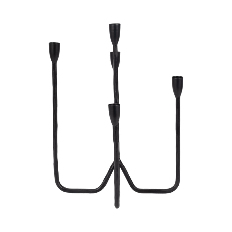 16 Forged 5-taper Candle Holder, Black