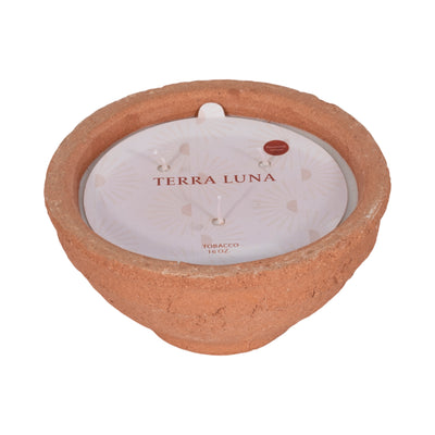 8 16 Oz Tobacco Bowl Candle, Terracotta