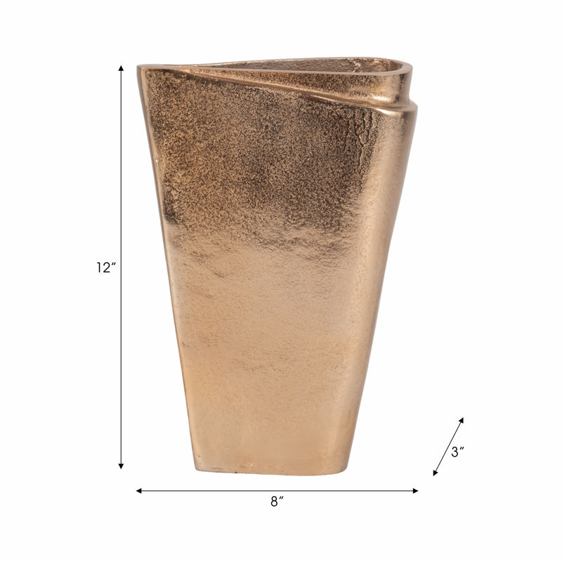 12 Balee Metal Origami Vase, Champagne