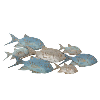 METAL 42 SCHOOL OF FISH WALL DECOR WB