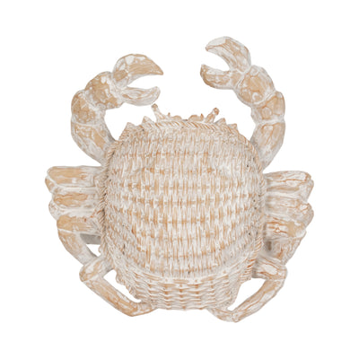 11 Resin Wicker Crab, White