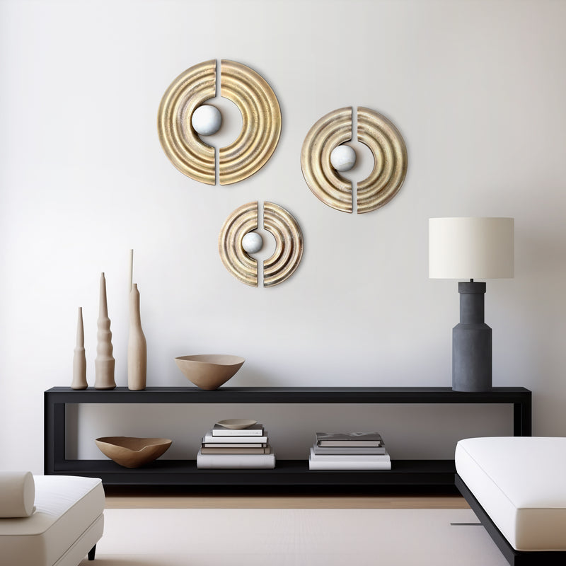 S/3 Leza 12/15/18 Gold Ring Wall Decor