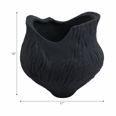 12trevino Small 3d Printed Porcelain Vase,blk