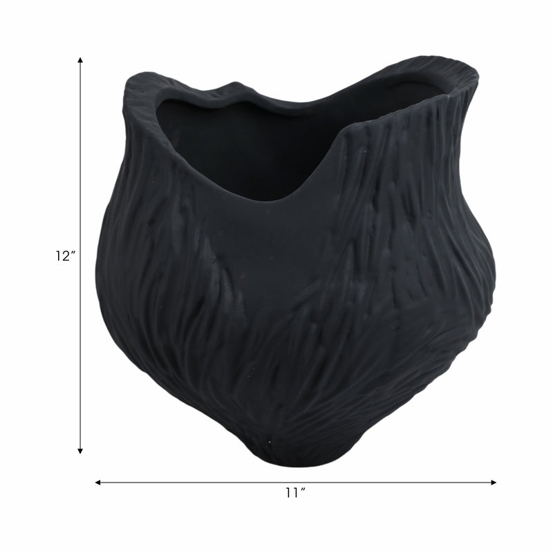 12trevino Small 3d Printed Porcelain Vase,blk