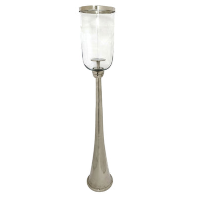 43 Radiant Large Silver Glass Candle Hurricane