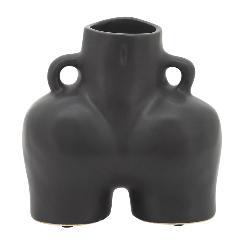 CER, 6 HALF BODY VASE, BLACK