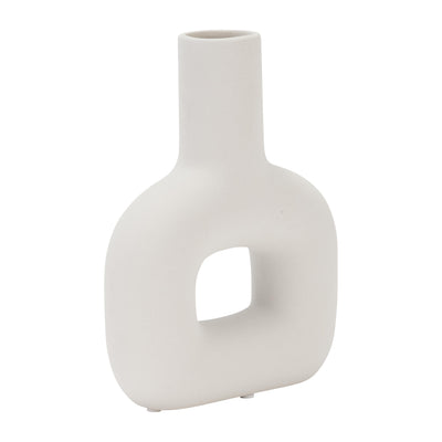 DOL, 8 OPEN CUT VASE, WHITE