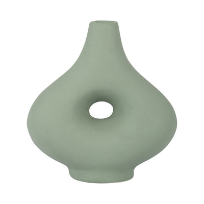 CER, 7 SHORT OPEN CUT-OUT NOMAD VASE, DARK SAGE