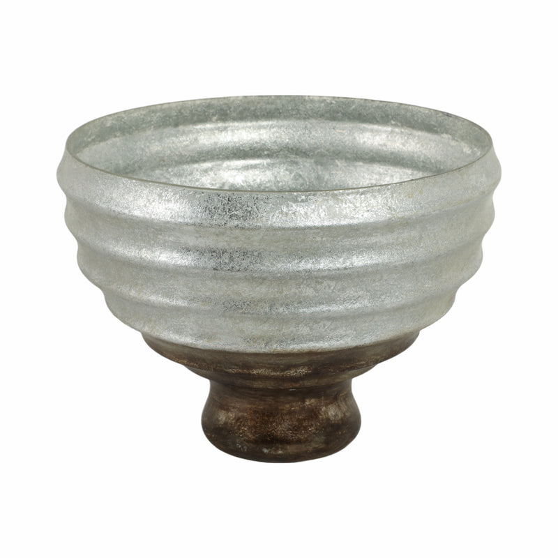 12 Glass Pedestal Bowl Ombre Finish, Multi