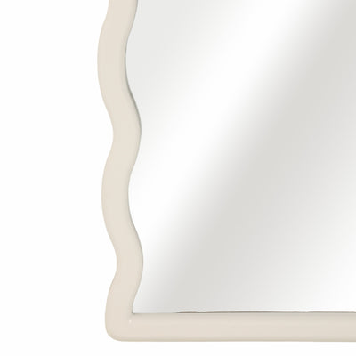 31x59 Wavy Leaner Mirror, White