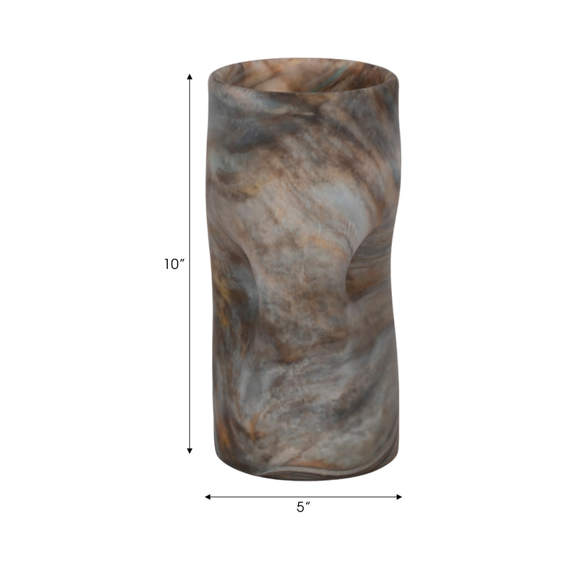 10 Dimpled Alabaster Finish Vase, Multi