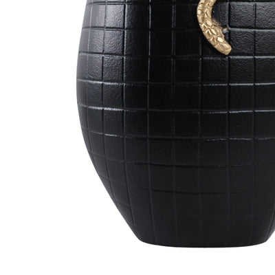 21x11 Curved Snake On Vase, Black/gold