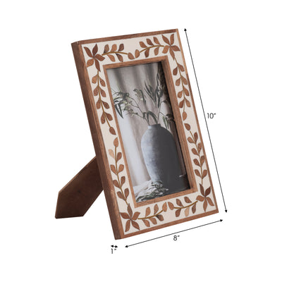 5x7 Wood Inlay Vine Photo Frame, Natural