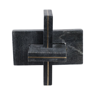 9 Walton Large Black Marble And Brass Knot