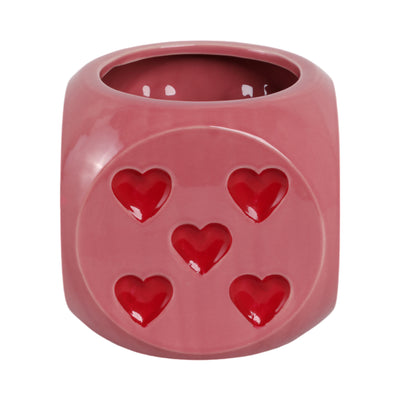 6 Dice Planter, Pink/red