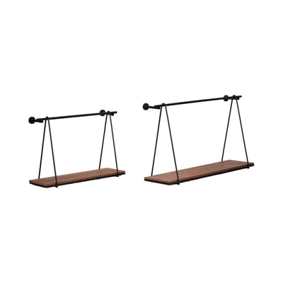 METAL/WOOD, S/2 12/14H SWING LIKE WALL SHELVES, B