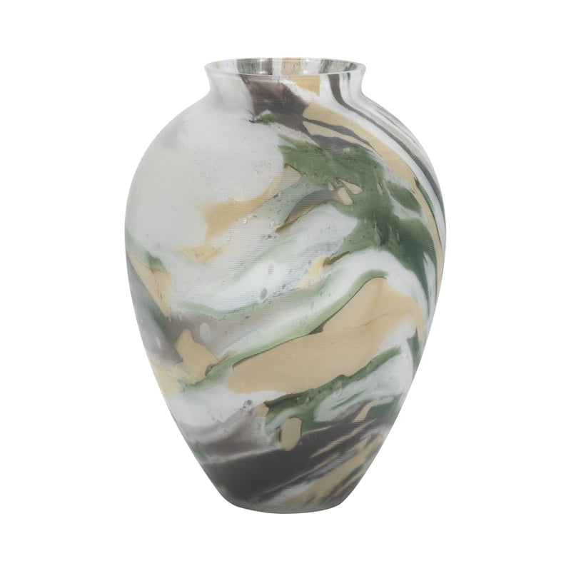 Marco Glass, 12 Marbled Look Vase, Multi