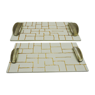 S/2 18/22 Gomez Gold Resin Trays