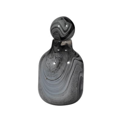 13 Katrina Gray Swirl Lidded Glass Bottle