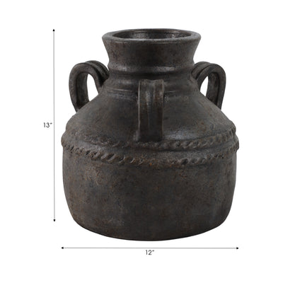 Terracotta, 12 Triple Handle Jug, Black