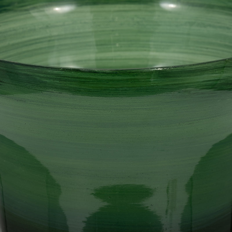 GLASS, 19 5TH AVE VASE ON STAND, GREEN/GOLD