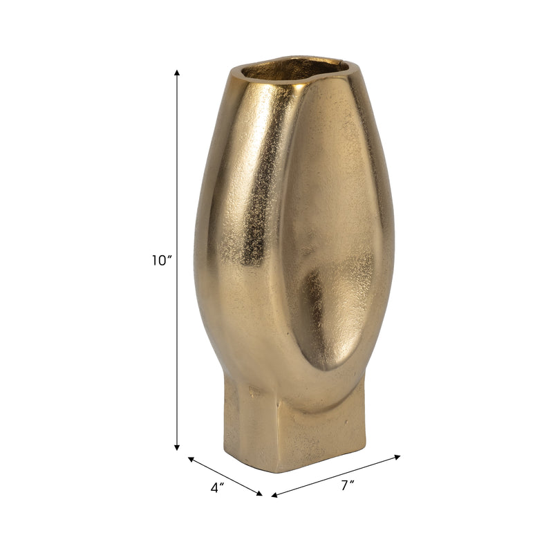 10 Nadia Metal Oval Vase, Gold