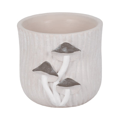 6 Mushroom Applique Planter, Grey