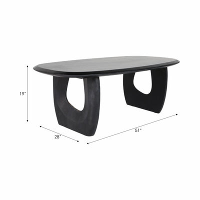 Wood, 51 Modern Mid-century Coffee Table, Blk, Kd