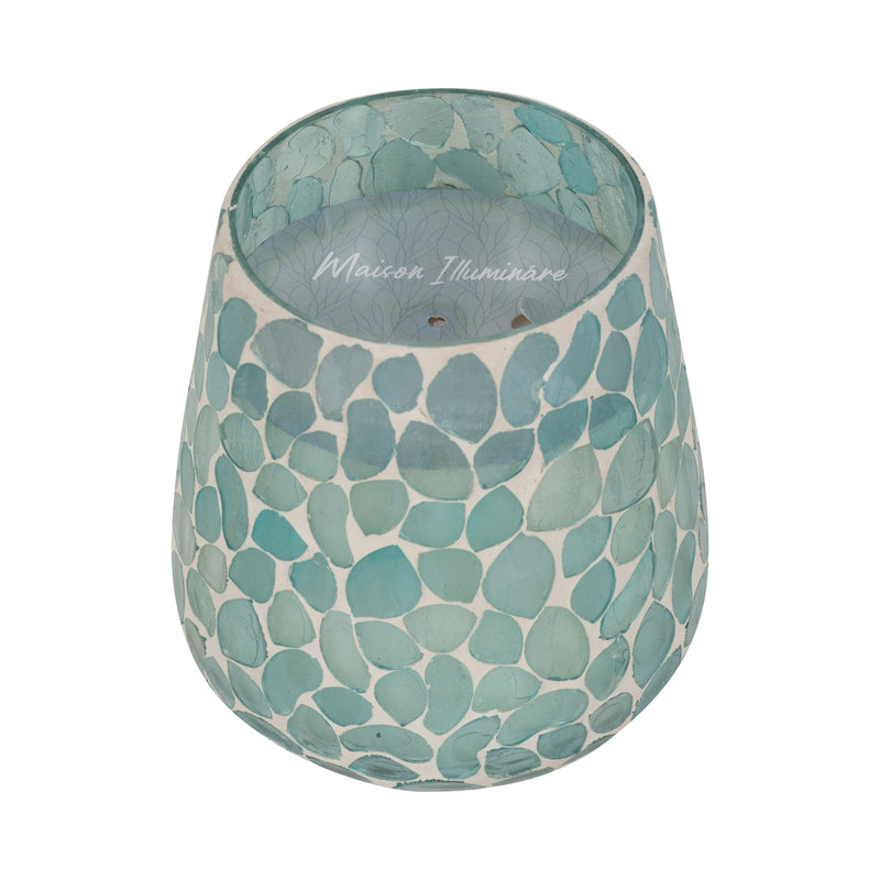 Glass, 5 18 Oz Mosaic Scented Candle, Light Blue