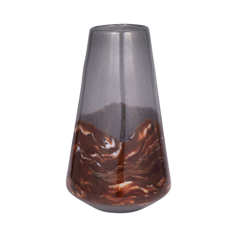 GLASS, 14 VASE GREY/BROWN