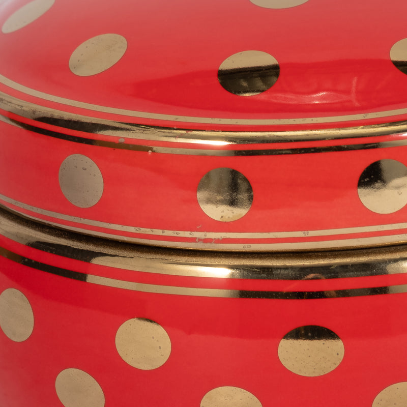 Red/gold Polka Dot Box 7