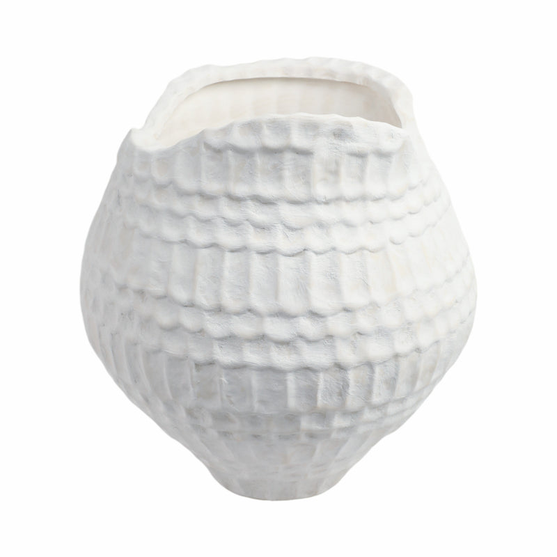 16callan Large 3d Printed Porcelain Vase, Ivory