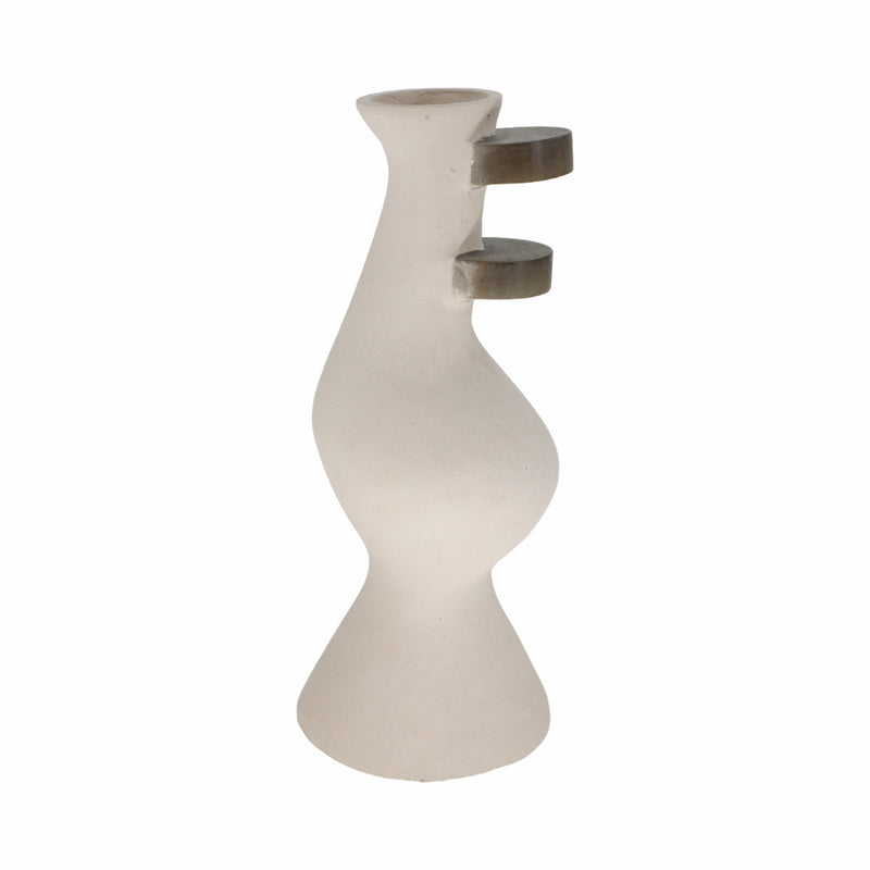 Ecomix, 18 Abstract Vase, Ivory