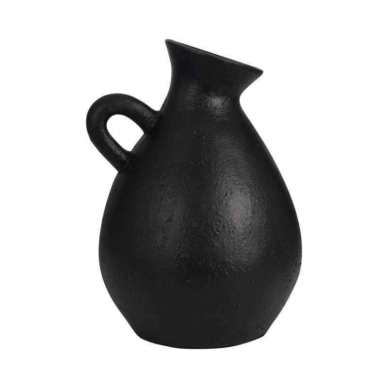 TERRACOTTA, 19 ORGANIC JUG WITH HANDLE, BLACK