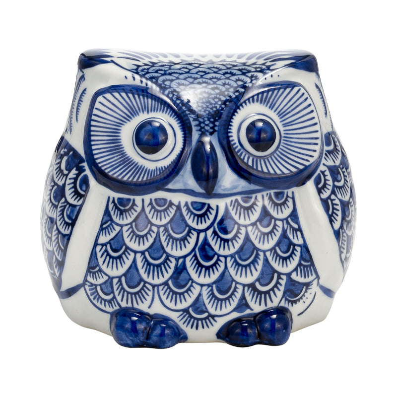 CER, 5H CHINOISERIE OWL, BLUE/WHITE