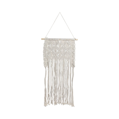 WOOD, 18 MACRAME WALL SHELF, IVORY