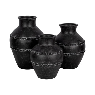 14 Traditional Terracotta Vase, Black