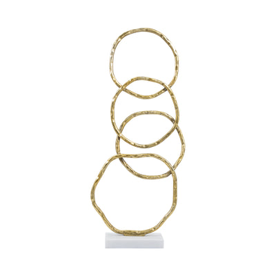 Metal, 31 Multiple Ring With Marble Base, Gold