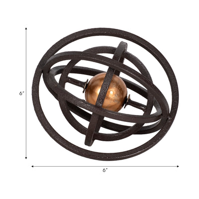 6 Armillary Orb, Black/gold