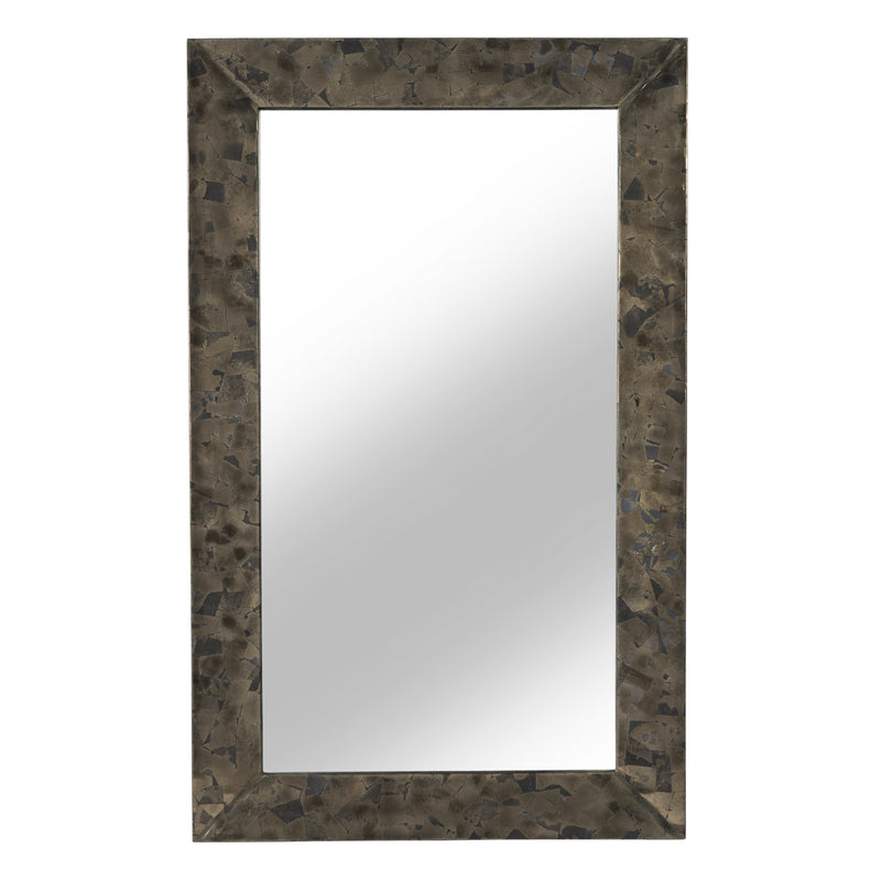 50x30livio Pyrite Semi-prcous Stne&wd Wall Mirror