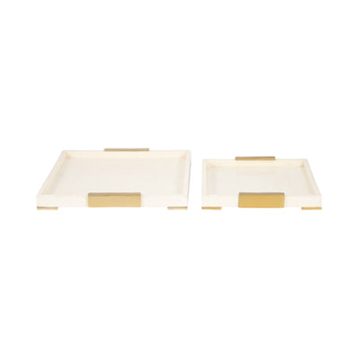 S/2 16/20 Carley Resin Trays, Natural