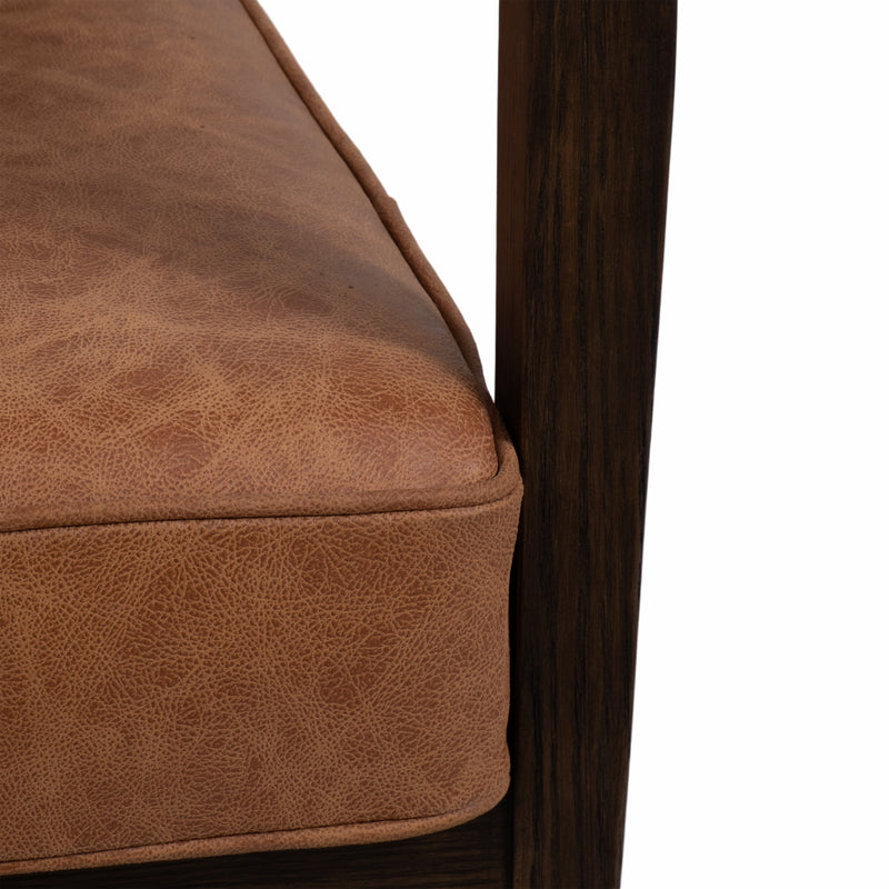 32 Sanders Suede Wood Accent Chair, Brown