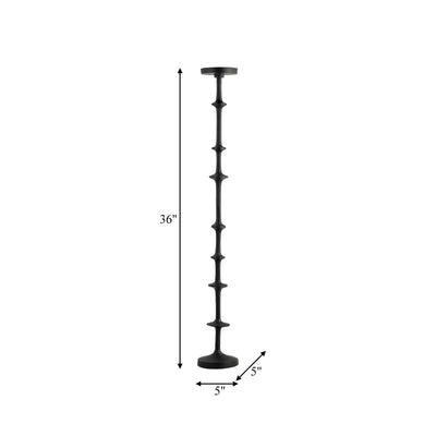 METAL, 36 ABACUS FLOOR PILLAR CANDLEHOLDER, BLACK