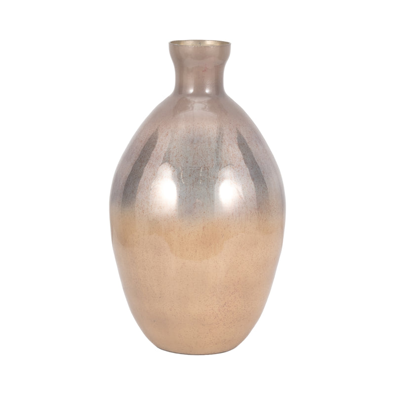 GLASS, 18 BULBOUS VASE, CHAMPAGNE