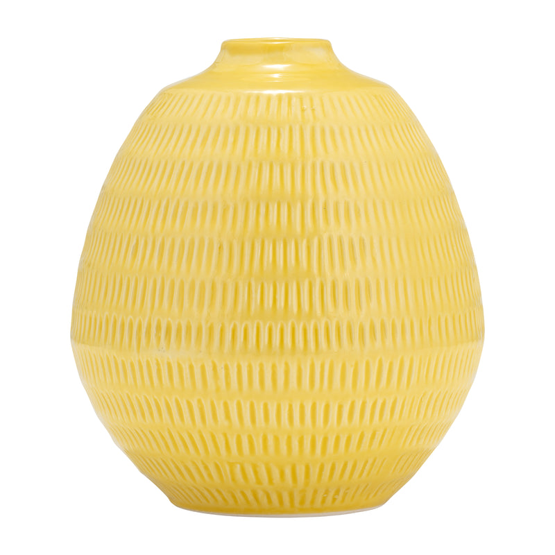 CER,7,STRIPE OVAL VASE,YELLOW