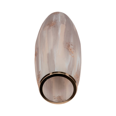 31 Curved Glass Vase Opal Finish, Ivory Multi