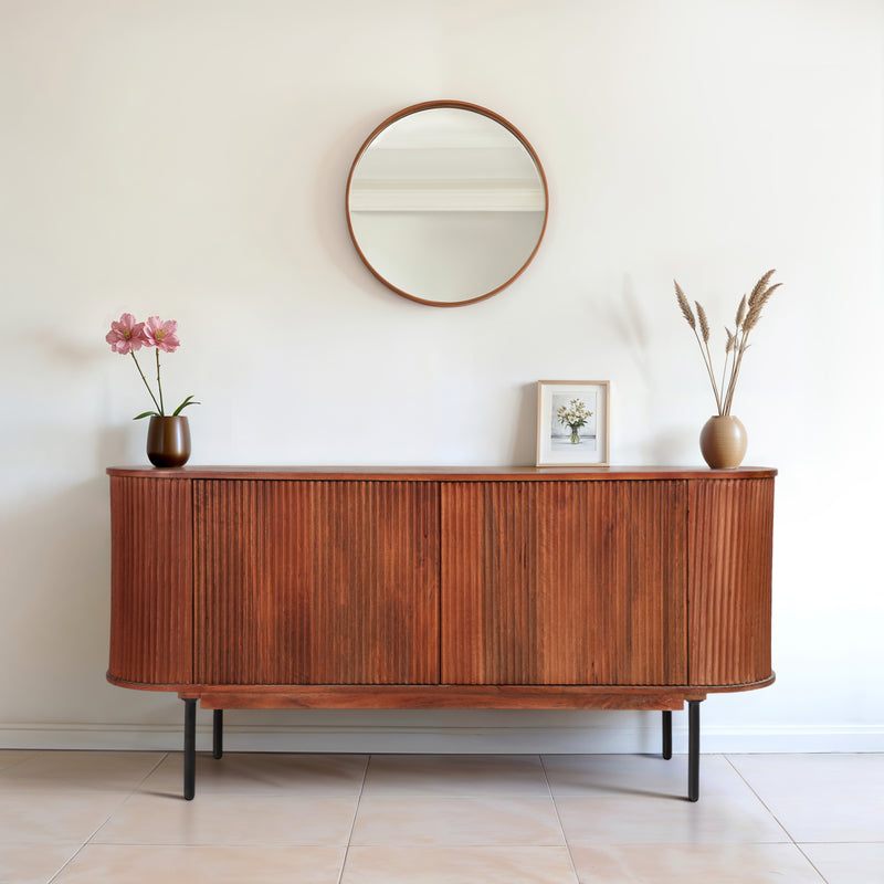 63 Rounded Ridges Sideboard, Brown