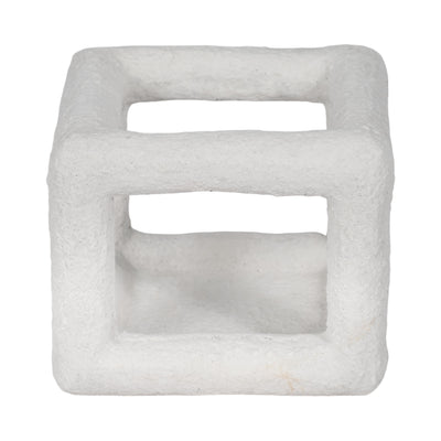 6 Textured Open Square Object, White