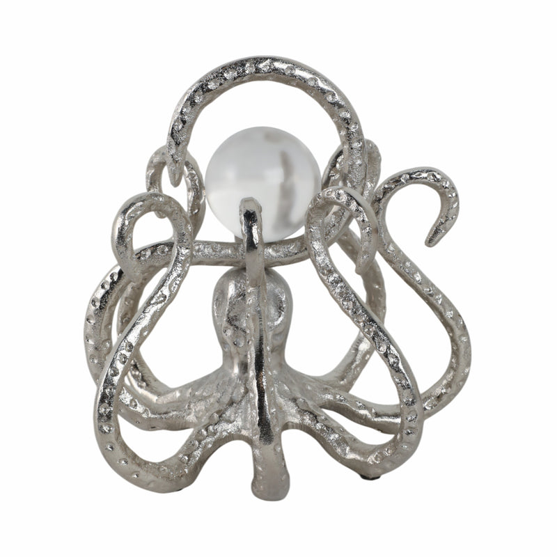 8x8 Octopus With Acrylic Ball, Silver